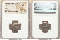 MACEDONIAN KINGDOM. Amyntas III (393-370/69 BC). AR stater or didrachm (20mm, 12h). NGC VG, edge filing, marks. Bearded head of Heracles right, wearin...
