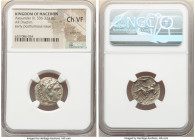 MACEDONIAN KINGDOM. Alexander III the Great (336-323 BC). AR drachm (18mm, 2h). NGC Choice VF, scratches. Early posthumous issue of Lampsacus, ca. 323...