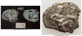 THRACIAN ISLANDS. Thasos. Ca. 500-450 BC. AR stater (20mm, 8.30 gm). NGC (photo-certificate) Choice VF 4/5 - 1/5, fragmentary. Nude ithyphallic satyr ...