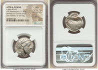 ATTICA. Athens. Ca. 440-404 BC. AR tetradrachm (24mm, 17.20 gm, 7h). NGC MS 5/5 - 2/5, test cut. Mid-mass coinage issue. Head of Athena right, wearing...