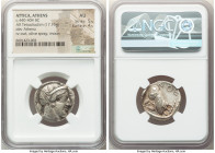 ATTICA. Athens. Ca. 440-404 BC. AR tetradrachm (23mm, 17.16 gm, 10h). NGC AU 5/5 - 4/5. Mid-mass coinage issue. Head of Athena right, wearing earring,...