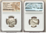 ATTICA. Athens. Ca. 440-404 BC. AR tetradrachm (24mm, 17.18 gm, 9h). NGC AU 3/5 - 4/5. Mid-mass coinage issue. Head of Athena right, wearing earring, ...