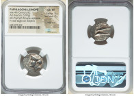 PAPHLAGONIA. Sinope. Ca. late 4th century BC. AR drachm (20mm, 5.97 gm, 5h). NGC Choice VF 5/5 - 2/5, edge cuts. Agreos, magistrate. Head of nymph lef...