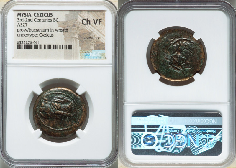 MYSIA. Cyzicus. Ca. 3rd-2nd Centuries BC. AE (27mm, 4h). NGC Choice VF, overstru...