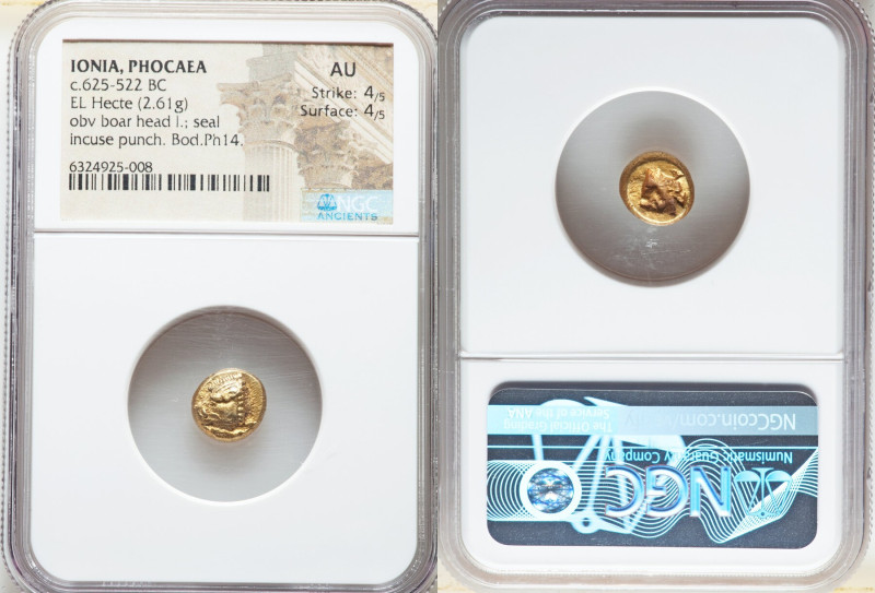 IONIA. Phocaea. Ca. 625-522 BC. EL sixth-stater or hecte (10mm, 2.61 gm). NGC AU...