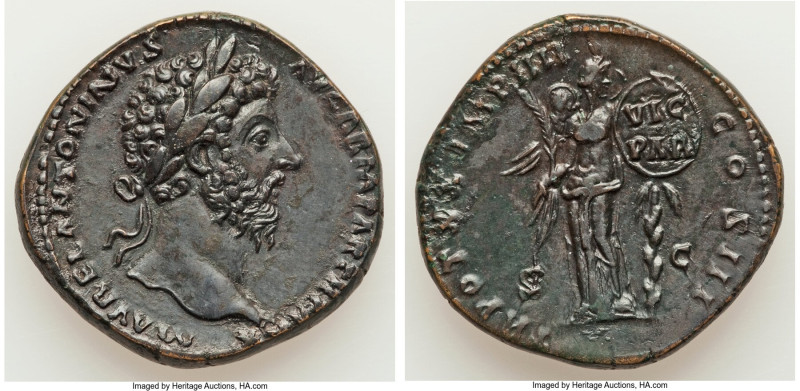 Marcus Aurelius, as Augustus (AD 161-180). AE sestertius (32mm, 24.96 gm, 12h). ...