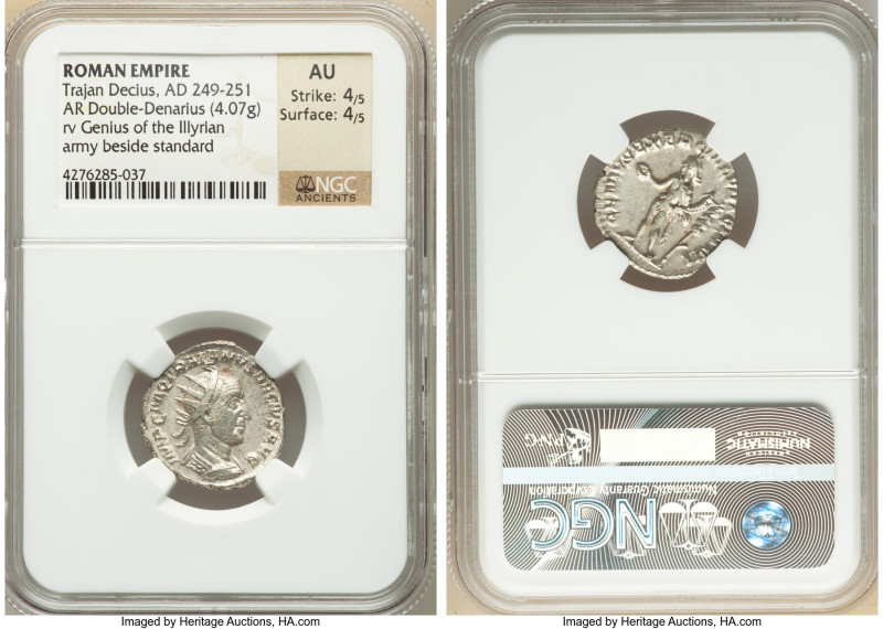 Trajan Decius (AD 249-251). AR antoninianus (20mm, 4.07 gm, 7h). NGC AU 4/5 - 4/...