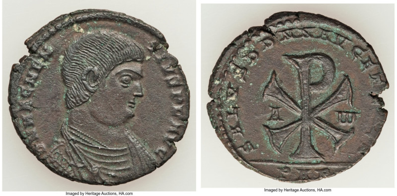 Magnentius (AD 350-353). AE1 or BI centenionalis (28mm, 8.22 gm, 11h). Choice VF...