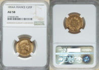 Napoleon III gold 20 Francs 1854-A AU58 NGC, Paris mint, KM781.1, Fr-573. 

HID09801242017

© 2022 Heritage Auctions | All Rights Reserved