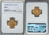 Napoleon III gold 20 Francs 1869-BB MS61 NGC, Strasbourg mint, KM801.2. 

HID09801242017

© 2022 Heritage Auctions | All Rights Reserved