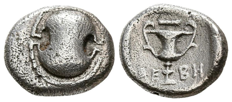 BOEOTIA, Thebes. Hemidracma. (Ar. 2,48g/14mm). 425-375 a.C. (HGC 4, 1348). Anv: ...