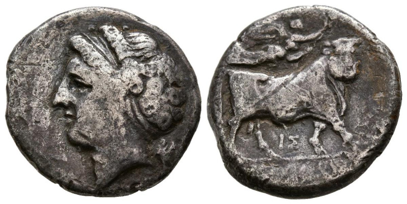 CAMPANIA, Neapolis. Dracma. (Ar. 6,61g/20mm). 275-250 a.C. (HN Italy 586). Anv: ...