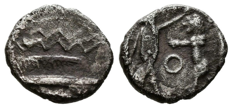 JUDAEA, Samaria. Obolo. (Ar. 0,81g/10mm). 401-365 a.C. Sidon. (HGC 10,240). Anv:...