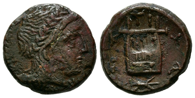 KYRENAIKA, Kyrene. Ae16. (Ae. 3,72g/16mm). 282-261 a.C. (SNG Copenhaguen 1266). ...