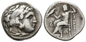 REYES DE MACEDONIA, Filipo III Arrhidaios. Dracma. (Ar. 4,08g/18mm). 323-317 a.C. Lampsakos. (SNG Copenhagen 953; Price P15). Anv: Cabeza de Heracles ...