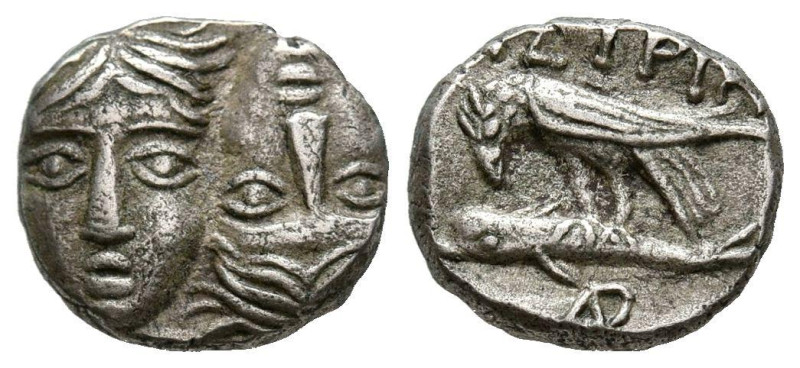 MOESIA, Istros. Dióbolo. (Ar. 1,14g/11mm). Siglo IV a.C. (SNG BM Black Sea 250)....