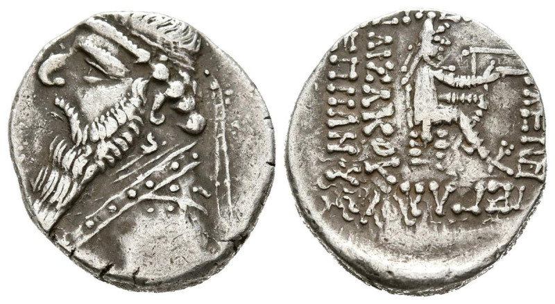 REYES DE PARTIA, Mithradates II. Dracma. (Ar. 4,26g/18mm). 121-91 a.C. Ekbatana....