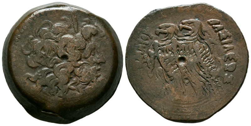 REINO PTOLEMAICO, Ptolomeo VIII Euergetes II. Ae30. (Ae. 23,20g/30mm). Anv: Cabe...