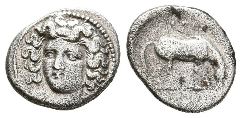 TESALIA, Larissa. Obolo. (Ar. 0,91g/11mm). 356-337 a.C. (BCD Thessaly 328). Anv:...