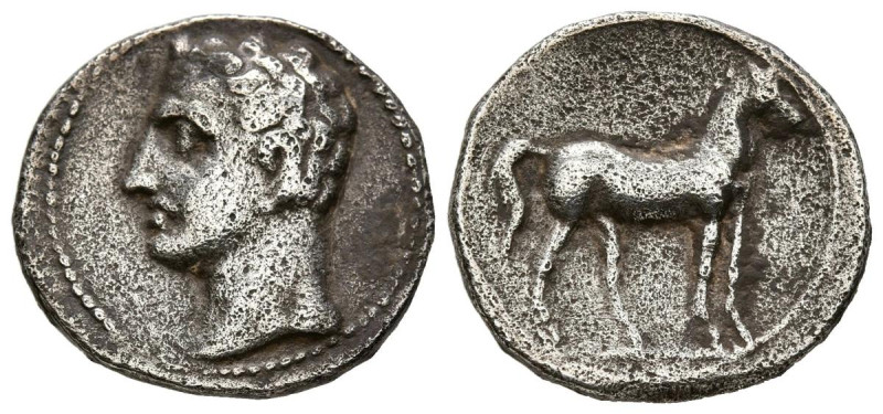 CARTAGONOVA (Cartagena, Murcia). 1/2 Shekel. (Ar. 3,53g/18mm). 220-205 a.C. (FAB...