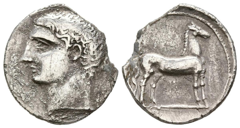 CARTAGONOVA (Cartagena, Murcia). 1/2 Shekel. (Ar. 3,18g/18mm). 220-205 a.C. (FAB...