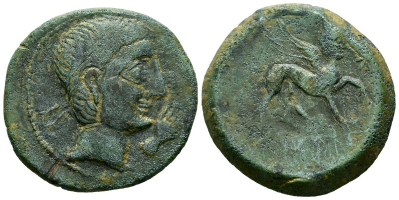 CASTULO (Cazlona, Jaén). As. (Ae. 15,77g/28mm). 180 a.C. (FAB-700). Anv: Cabeza ...