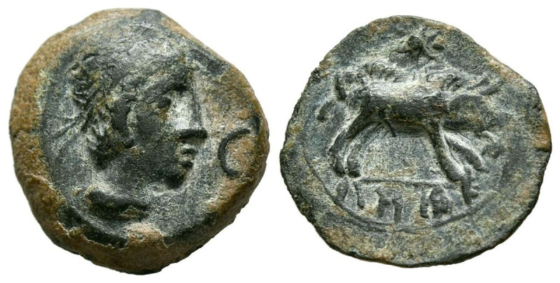 CASTULO (Cazlona, Jaén). Cuadrante. (Ae. 3,63g/16mm). 180 a.C. (FAB-735 var). An...