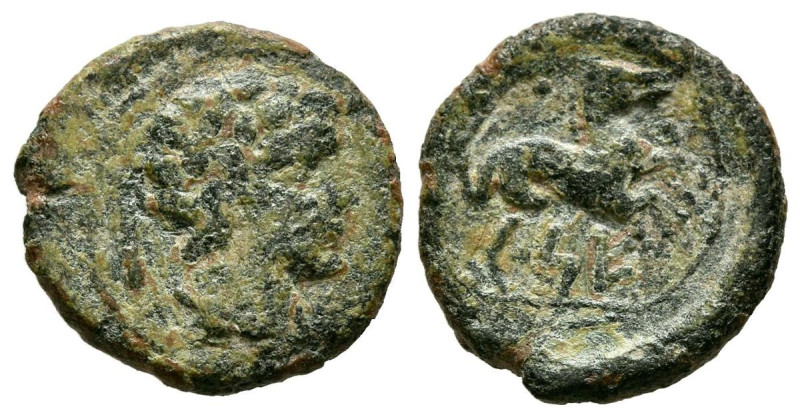 CESE (Tarragona). Cuadrante. (Ae. 1,55g/14mm). 120-20 a.C. (FAB-2339). Anv: Cabe...