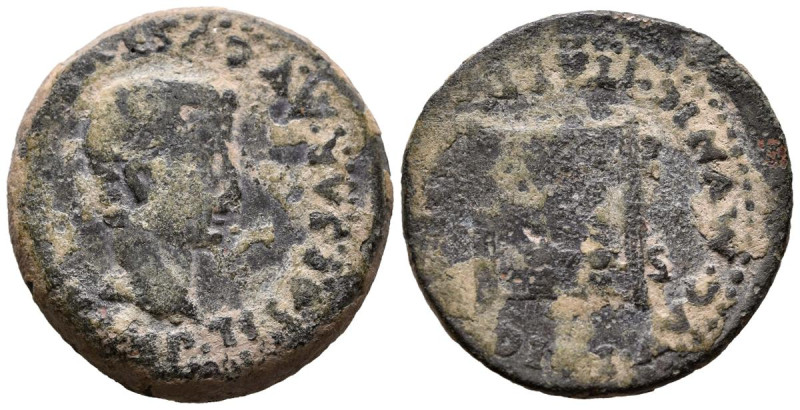 ITALICA (Santiponce, Sevilla). As. (Ae. 14,52g/30mm). 14-36 d.C. (FAB-1593). Anv...