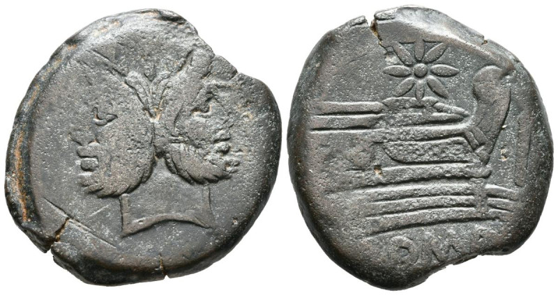 ACUÑACIONES ANONIMAS. As. (Ae. 21,70g/30mm). 169-158 a.C. Roma. (Crawford 196/1)...