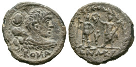 GENS CORNELIA. Denario. (Ar. 3,85g/19mm). 100 a.C. Norte de Italia. (FFC 618; Crawford 329/1b). Anv: Busto con maza en el hombro de Hércules a derecha...
