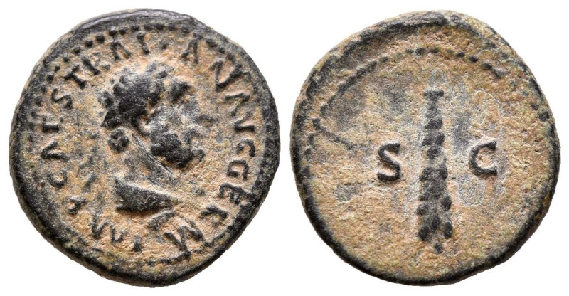 TRAJANO. Cuadrante. (Ae. 2,56g/16mm). 114-117 d.C. Roma. (RIC 699). Anv: Cabeza ...