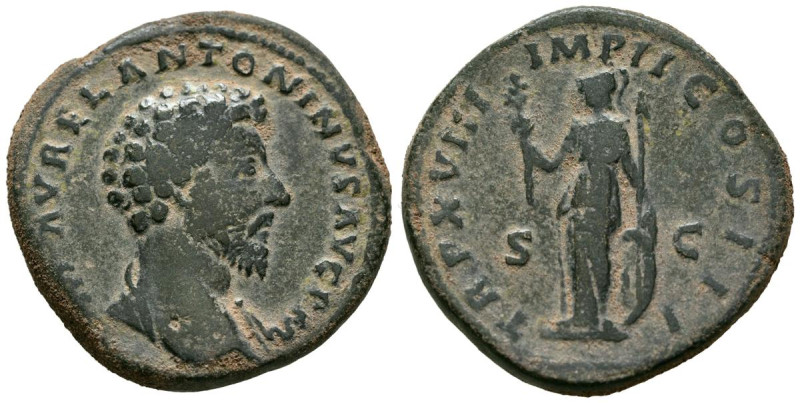 MARCO AURELIO. Sestercio. (Ae. 27,00g/33mm). 163-164 d.C. Roma. (RIC 871var). An...