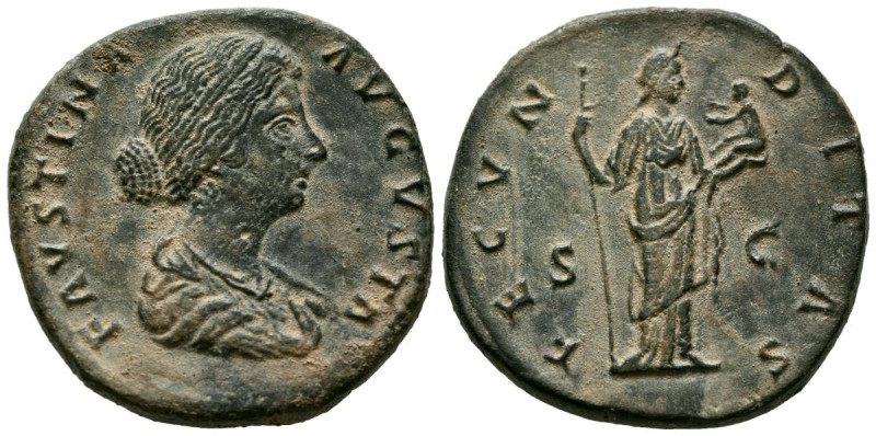 FAUSTINA II. Sestercio. (Ae. 26,36g/31mm). 161-176 d.C. Roma. (RIC 1638). Anv: B...