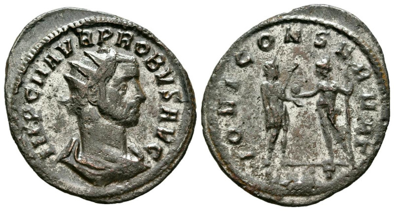 PROBO. Antoniniano. (Ae. 3,30g/25mm). 276 d.C. Ticinum. (RIC 386). Anv: Busto ra...