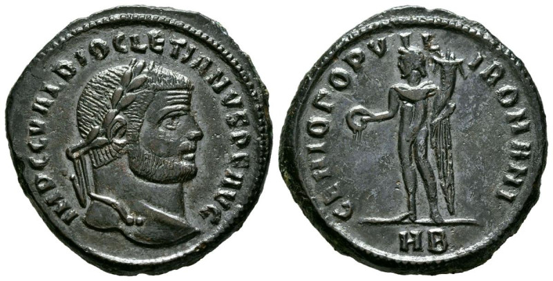 DIOCLECIANO. Follis. (Ae. 8,44g/28mm). 284-305 d.C. Heráclea. (RIC 19a). Anv: Ca...