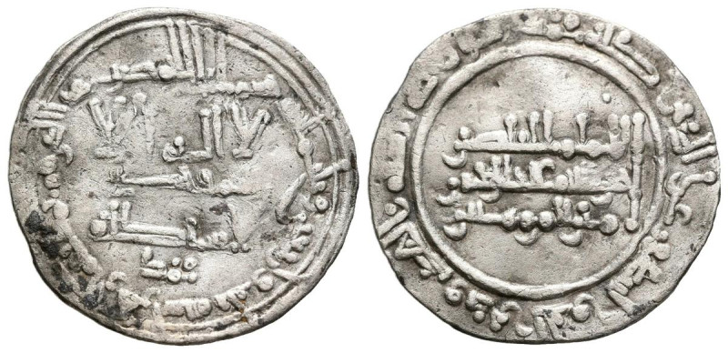 CALIFATO DE CÓRDOBA. Abd al- Rahman III al-Nasir. Dírham (Ar. 2,46g/23mm). 43 H....