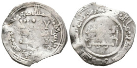 CALIFATO DE CÓRDOBA. Abd al- Rahman III al-Nasir. Dírham (Ar.2,37g/22mm). 344 H. Madinat al-Zahra. Con Muhammad en I.A. (Vives 427, Frochoso 344.22d)....