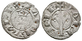 JAIME I (1213-1276). Dinero. (Ve. 1,02g/17mm). Valencia. (Cru.V.S. 316). Anv: Busto coronado de Jaime I a izquierda dentro de gráfila, alrededor leyen...