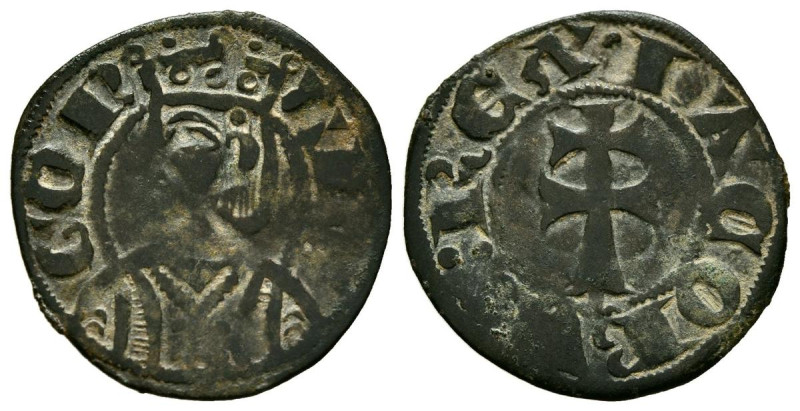 JAIME II (1297-1327). Dinero. (Ve. 0,78g/19mm). Aragón. (Cru.V.S 364). Anv: Bust...