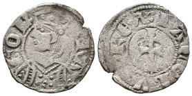 JAIME II (1297-1327). Dinero. (Ve. 1,13g/18mm). Aragón. (Cru.V.S 364). Anv: Busto coronado de Jaime II a izquierda dentro de grafila, alrededor leyend...