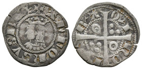 ALFONSO III (1327-1336). Dinero. (Ve. 0,91g/17mm). Barcelona. (Cru. V.S. 367). Anv: Busto coronado de Alfonso III a izquierda dentro de gráfila, alred...