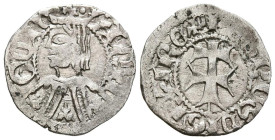 PEDRO III DE ARAGÓN (1336-1387). Dinero (Ve. 1,10g/17mm). Aragón. (Cru. V.S. 463). Anv: Efigie coronada a izquierda. Leyenda: ARA GON; Rev: Cruz patri...