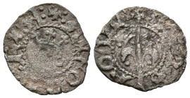 ALFONSO IV (1416-1458). Dinero. (Ve. 0,76g/16mm). Valencia. (Cru.V.S. 830). Anv: Busto coronado de Alfonso V a izquierda, alrededor leyenda: ALFONSVS ...