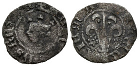 ALFONSO IV (1416-1458). Dinero. (Ve. 0,86g/16mm). Valencia. (Cru.V.S. 868). Anv: Busto coronado de Alfonso V a izquierda, alrededor leyenda: ALFONSVS ...