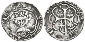 ALFONSO II de Mallorca y V de Aragón (1416-1458). Real (Ar. 2,91g/23mm). Mallorca. (Cru V.S. 834). Anv: Busto de Alfonso II de frente dentro de orla l...