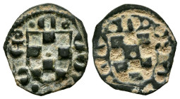 TERESA D'ENTENÇA (1314-1328). Pugesa. (Ae. 0,40g/15mm). Balaguer. (Cru.V.S. 132.2). Anv: Escudo, alrededor leyenda. Rev: Incuso. MBC.