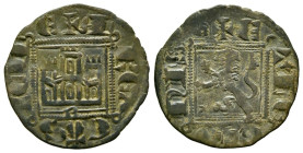 ALFONSO IX (1188-1230). Dinero. (Ve. 0,83g/16mm). León. (FAB-121.1). Anv: Cruz floreada y veneras en los cuarteles, alrededor leyenda: ANFONS REX. Rev...
