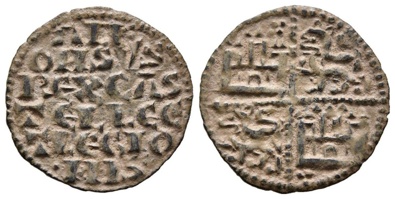 ALFONSO X (1252-1284). Dinero. (Ve. 0,75g/17mm). Sin marca de ceca. (FAB-227). A...