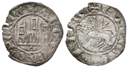 ALFONSO X (1252-1284). Pepión. (Ve. 0,60g/18mm). Sevilla. (FAB-254). Anv: Castillo dentro de gráfila, debajo S, alrededor leyenda: ALF REX CASTELLE. R...